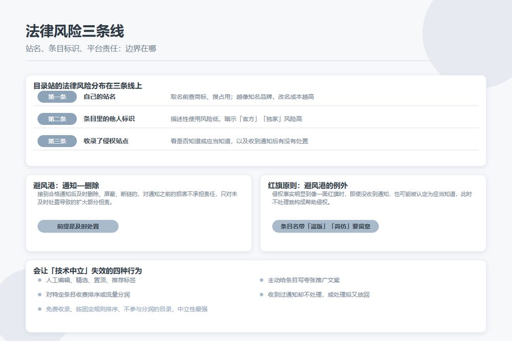 目录站面临的三类法律风险与责任边界