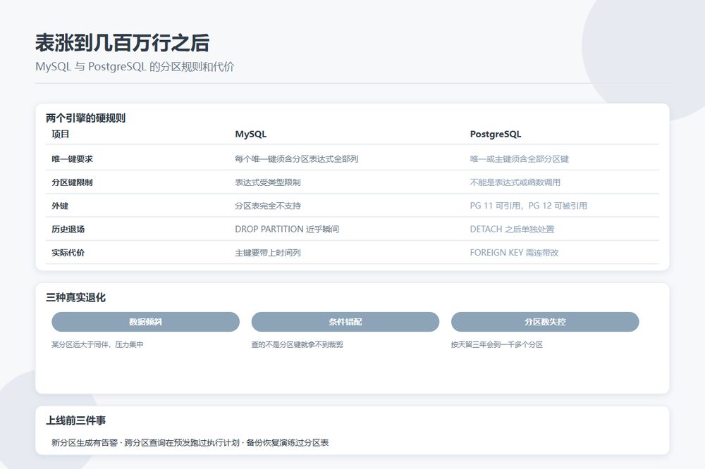 表分区规则、归档策略与查询代价对照