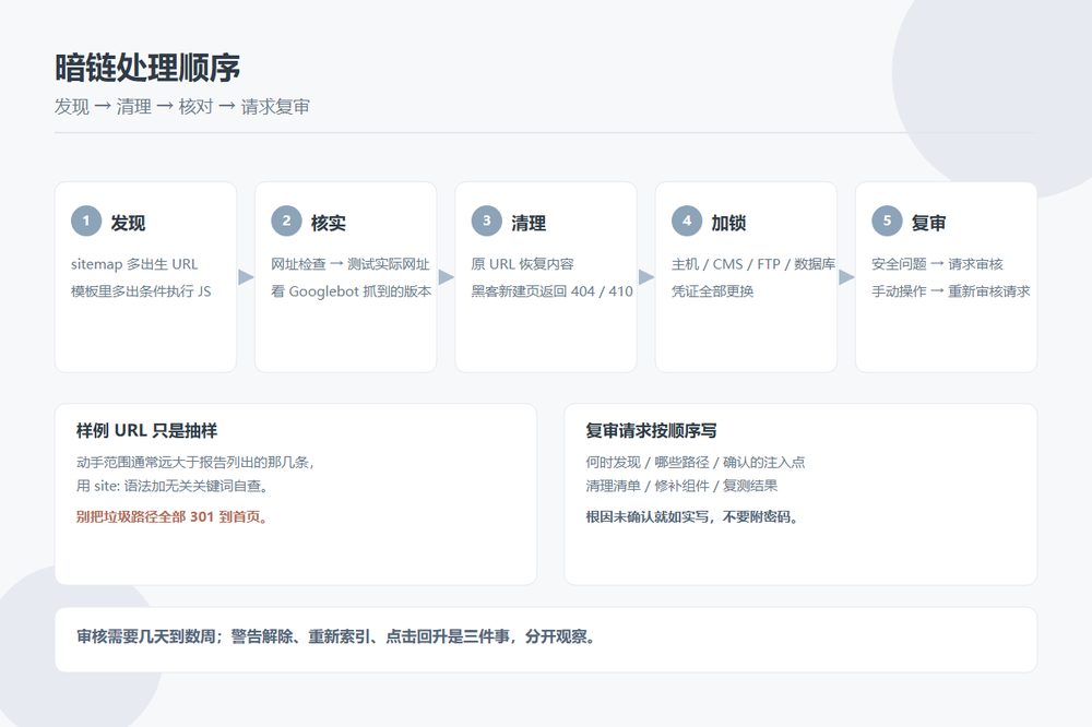 网站被挂暗链后的清理与复审流程
