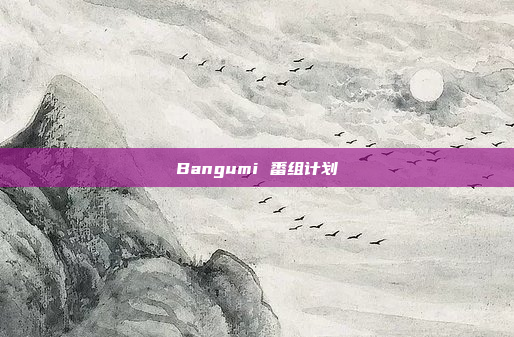Bangumi 番组计划