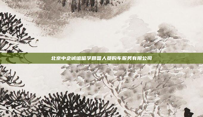 北京中企诚谊留学回国人员购车服务有限公司