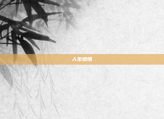 人生感悟