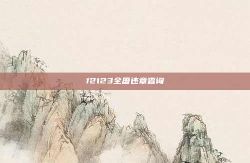 12123全国违章查询