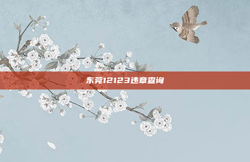 东莞12123违章查询