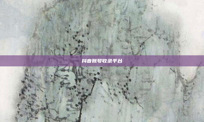 抖音账号收录平台