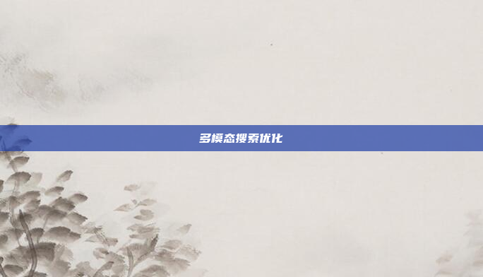 多模态搜索优化