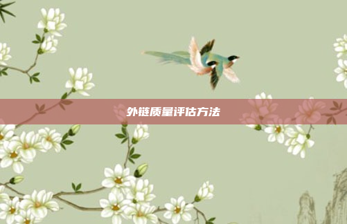 外链质量评估方法