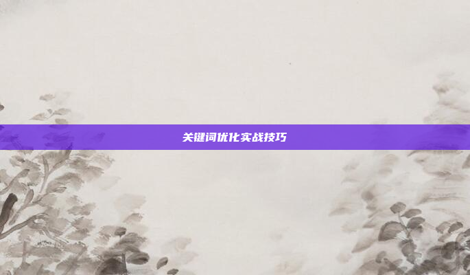 关键词优化实战技巧