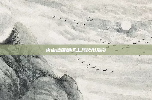 页面速度测试工具使用指南