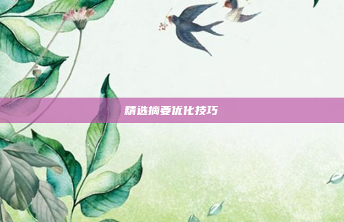 精选摘要优化技巧
