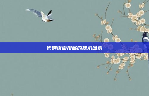 影响页面排名的技术因素