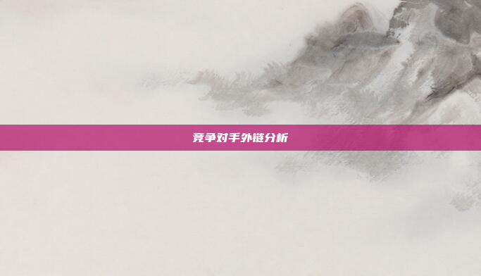 竞争对手外链分析
