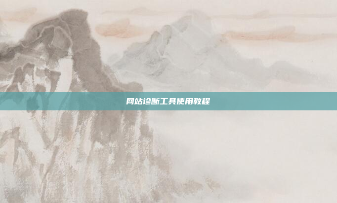 网站诊断工具使用教程