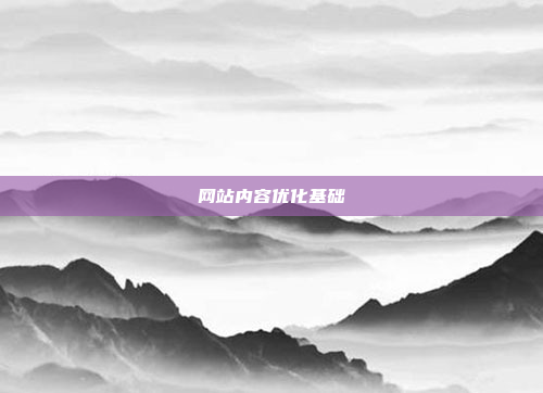 网站内容优化基础