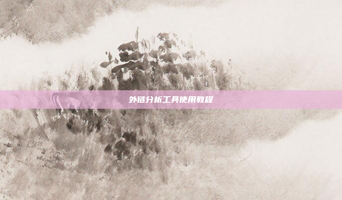 外链分析工具使用教程