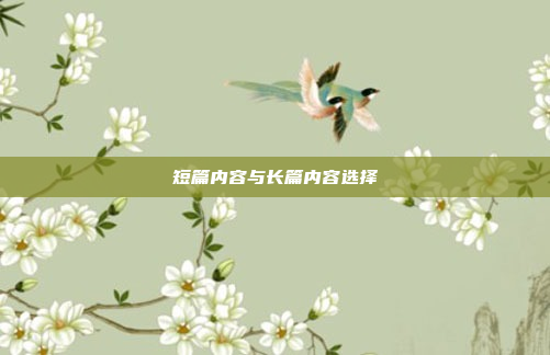 短篇内容与长篇内容选择