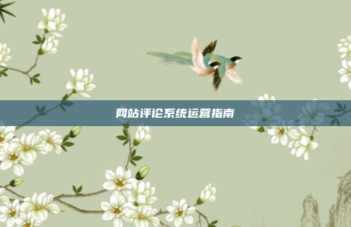 网站评论系统运营指南