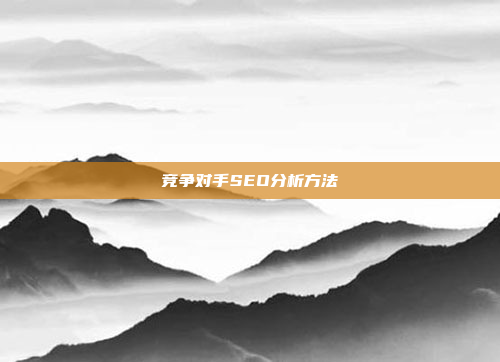 竞争对手SEO分析方法