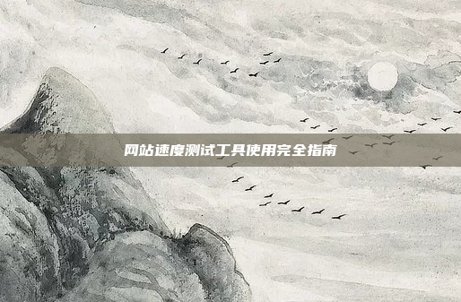 网站速度测试工具使用完全指南