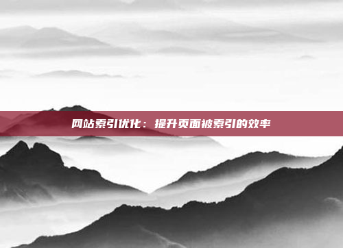 网站索引优化：提升页面被索引的效率