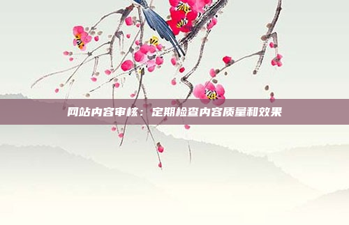 网站内容审核：定期检查内容质量和效果