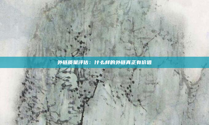 外链质量评估：什么样的外链真正有价值