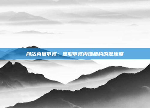 网站内链审核：定期审核内链结构的健康度