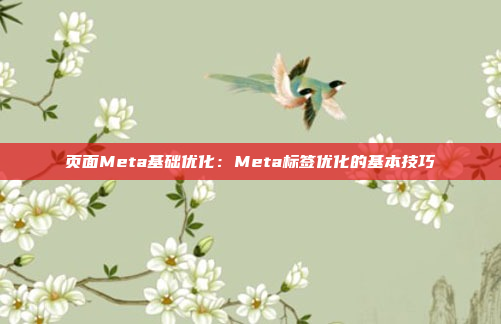 页面Meta基础优化：Meta标签优化的基本技巧