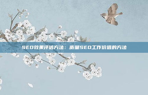 SEO效果评估方法：衡量SEO工作价值的方法