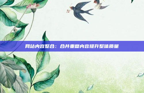 网站内容整合：合并重复内容提升整体质量