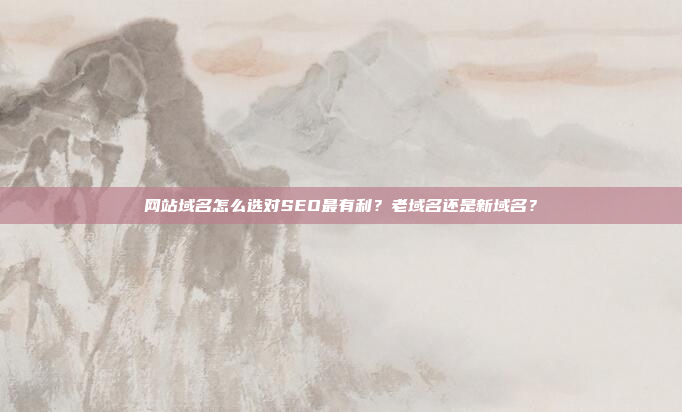 网站域名怎么选对SEO最有利?老域名还是新域名?