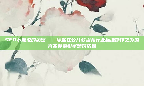 SEO不能说的秘密——那些在公开教程和行业标准操作之外的真实搜索引擎惩罚成因