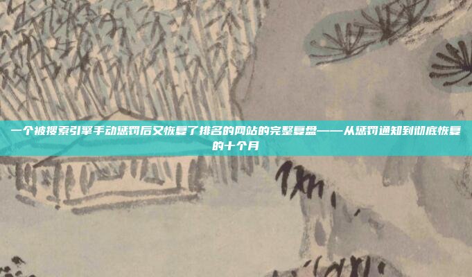一个被搜索引擎手动惩罚后又恢复了排名的网站的完整复盘——从惩罚通知到彻底恢复的十个月