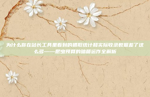 为什么你在站长工具里看到的抓取统计和实际收录数据差了这么多——爬虫预算的暗箱运作全解析