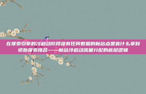 在搜索引擎的冷启动阶段没有任何数据的新站点是靠什么拿到初始搜索排名——新站冷启动流量分配的底层逻辑