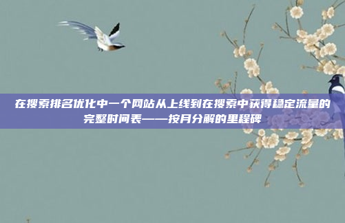 在搜索排名优化中一个网站从上线到在搜索中获得稳定流量的完整时间表——按月分解的里程碑