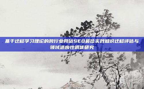 基于迁移学习理论的跨行业网站SEO最佳实践知识迁移评估与领域适应性调优研究