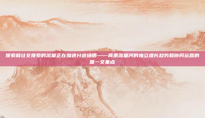 搜索和社交搜索的流量正在加速分道扬镳——两条流量河的独立增长趋势和协同运营的唯一交集点