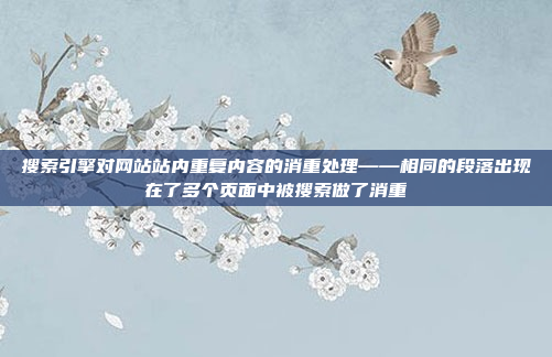 搜索引擎对网站站内重复内容的消重处理——相同的段落出现在了多个页面中被搜索做了消重