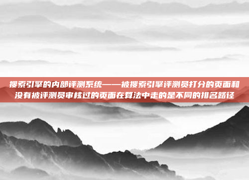 搜索引擎的内部评测系统——被搜索引擎评测员打分的页面和没有被评测员审核过的页面在算法中走的是不同的排名路径