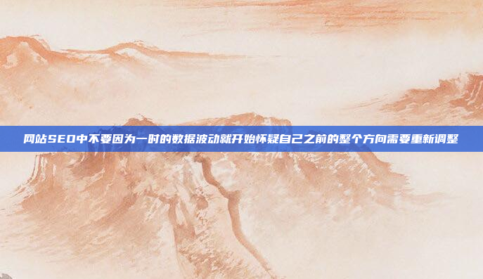 网站SEO中不要因为一时的数据波动就开始怀疑自己之前的整个方向需要重新调整