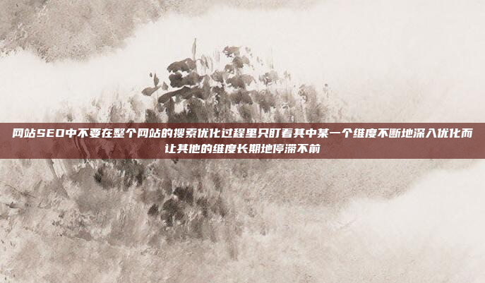 网站SEO中不要在整个网站的搜索优化过程里只盯着其中某一个维度不断地深入优化而让其他的维度长期地停滞不前