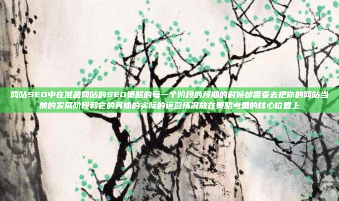 网站SEO中在准备网站的SEO策略的每一个阶段的预期的时候都需要去把你的网站当前的发展阶段和它的具体的实际的运营情况放在策略考量的核心位置上