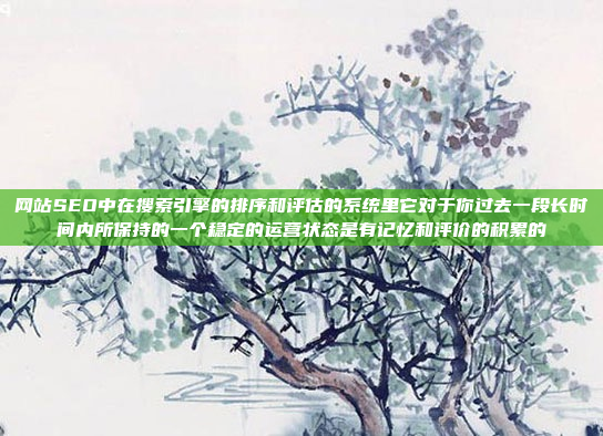 网站SEO中在搜索引擎的排序和评估的系统里它对于你过去一段长时间内所保持的一个稳定的运营状态是有记忆和评价的积累的