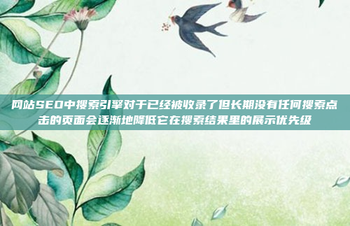 网站SEO中搜索引擎对于已经被收录了但长期没有任何搜索点击的页面会逐渐地降低它在搜索结果里的展示优先级