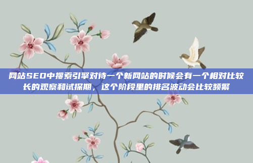 网站SEO中搜索引擎对待一个新网站的时候会有一个相对比较长的观察和试探期,这个阶段里的排名波动会比较频繁