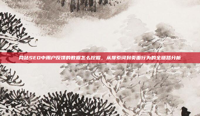 网站SEO中用户反馈的数据怎么挖掘,从搜索词到页面行为的全链路分析