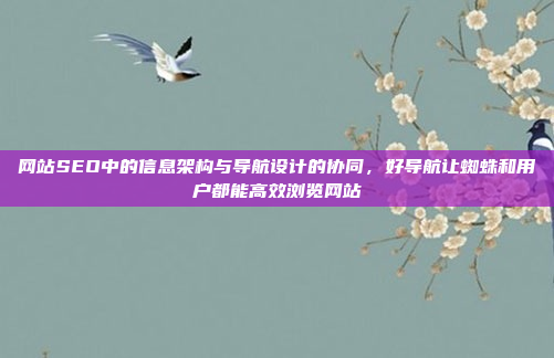 网站SEO中的信息架构与导航设计的协同,好导航让蜘蛛和用户都能高效浏览网站