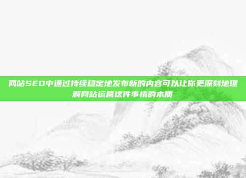 网站SEO中通过持续稳定地发布新的内容可以让你更深刻地理解网站运营这件事情的本质