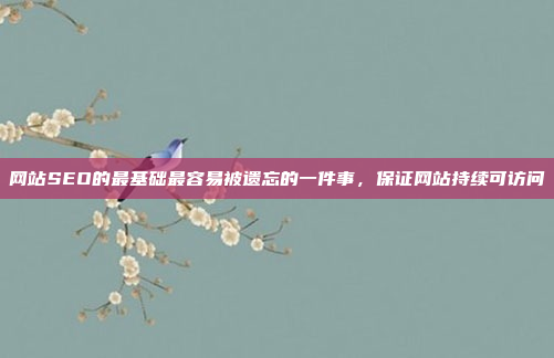 网站SEO的最基础最容易被遗忘的一件事,保证网站持续可访问